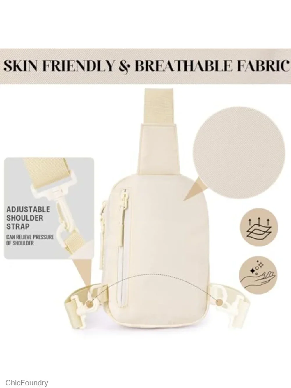 Small RFID Crossbody Bag Anti Theft Sling Water Repellent Nylon Lightweight